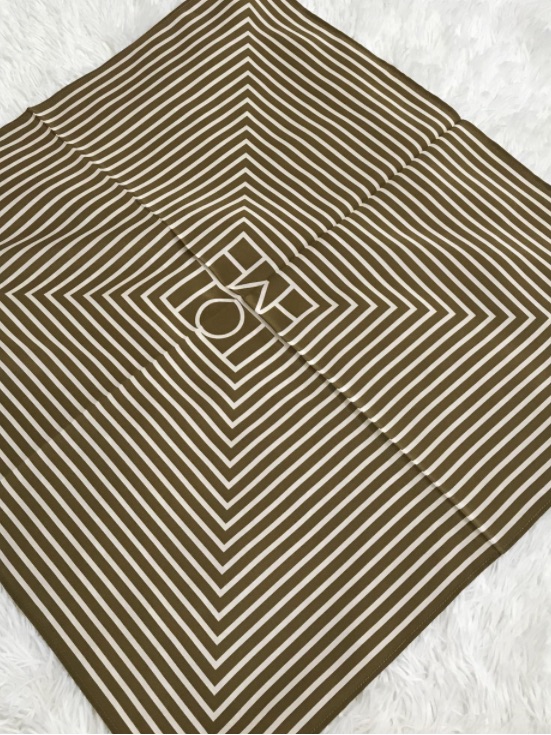 Toteme Olive And Cream Striped Square Scarf